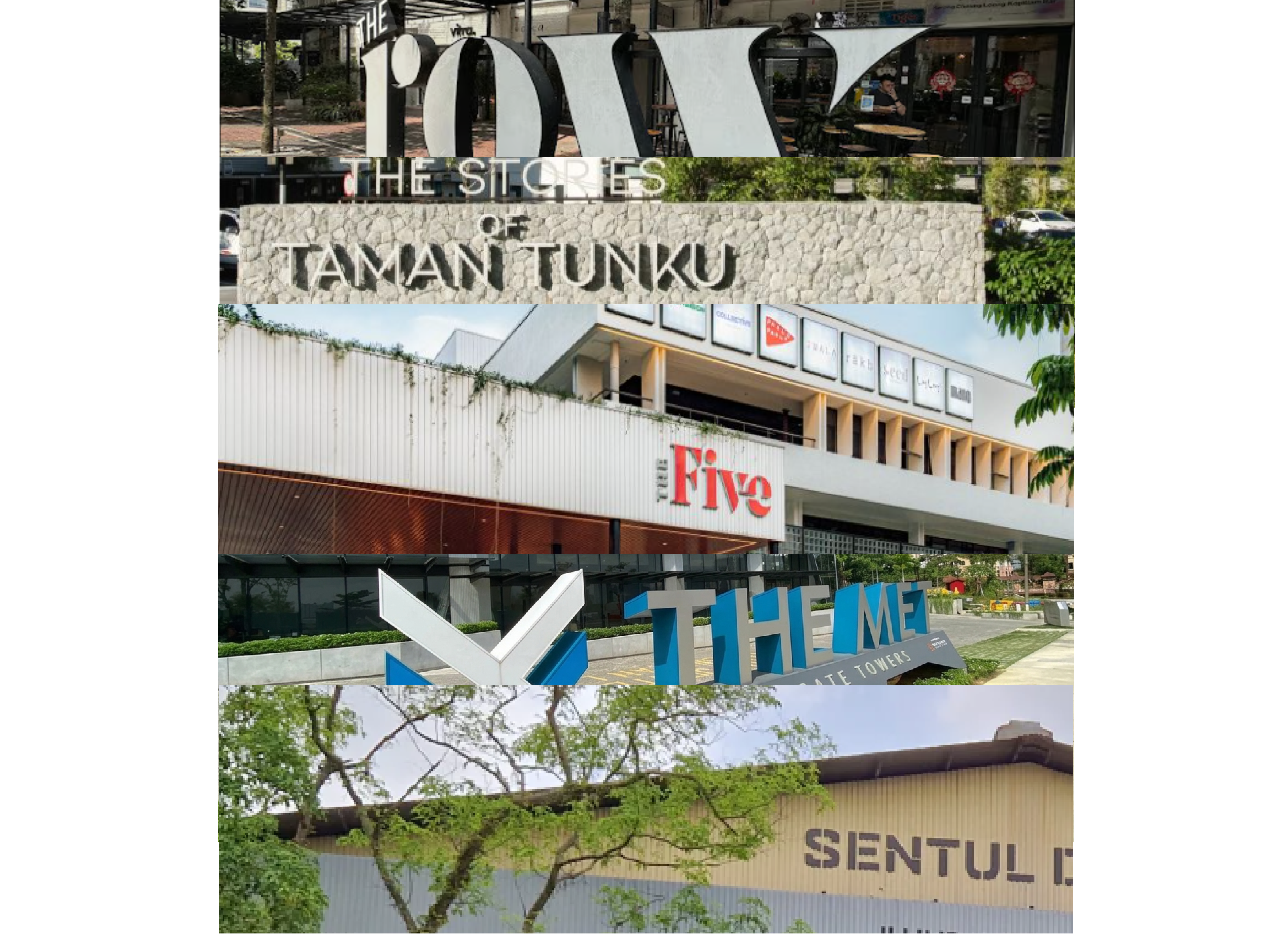 MaKe retail spaces — The Row, The Stories of Taman Tunku, The Five, The Me, Sentul